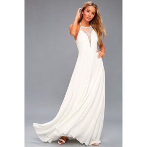 Lulu's Women's Adella Lace Sleeveless Maxi Dress.- Small